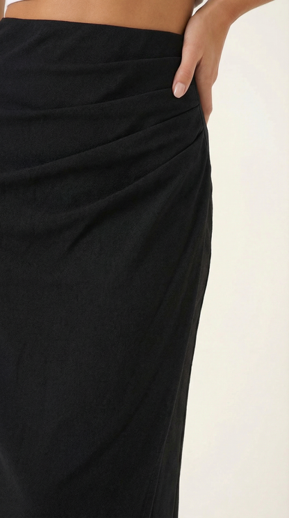 Gonna Midi Donna con Ruché Laterale