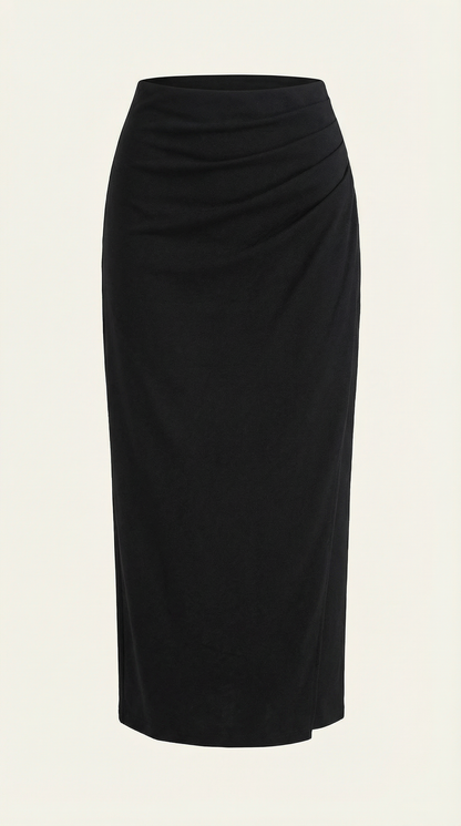 Gonna Midi Donna con Ruché Laterale