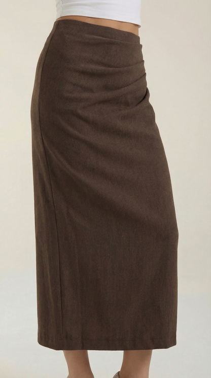 Gonna Midi Donna con Ruché Laterale