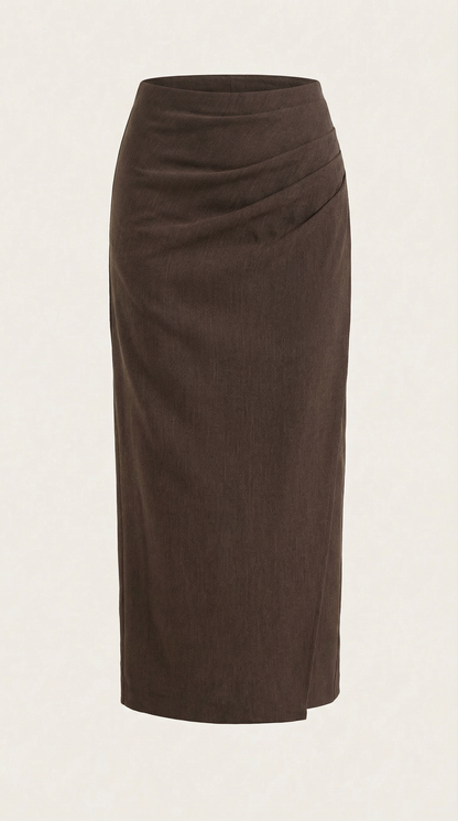 Gonna Midi Donna con Ruché Laterale
