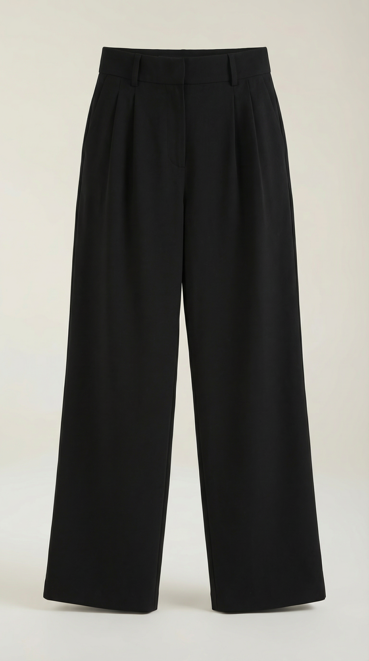 Pantaloni Chino Donna a Gamba Larga Vita Alta