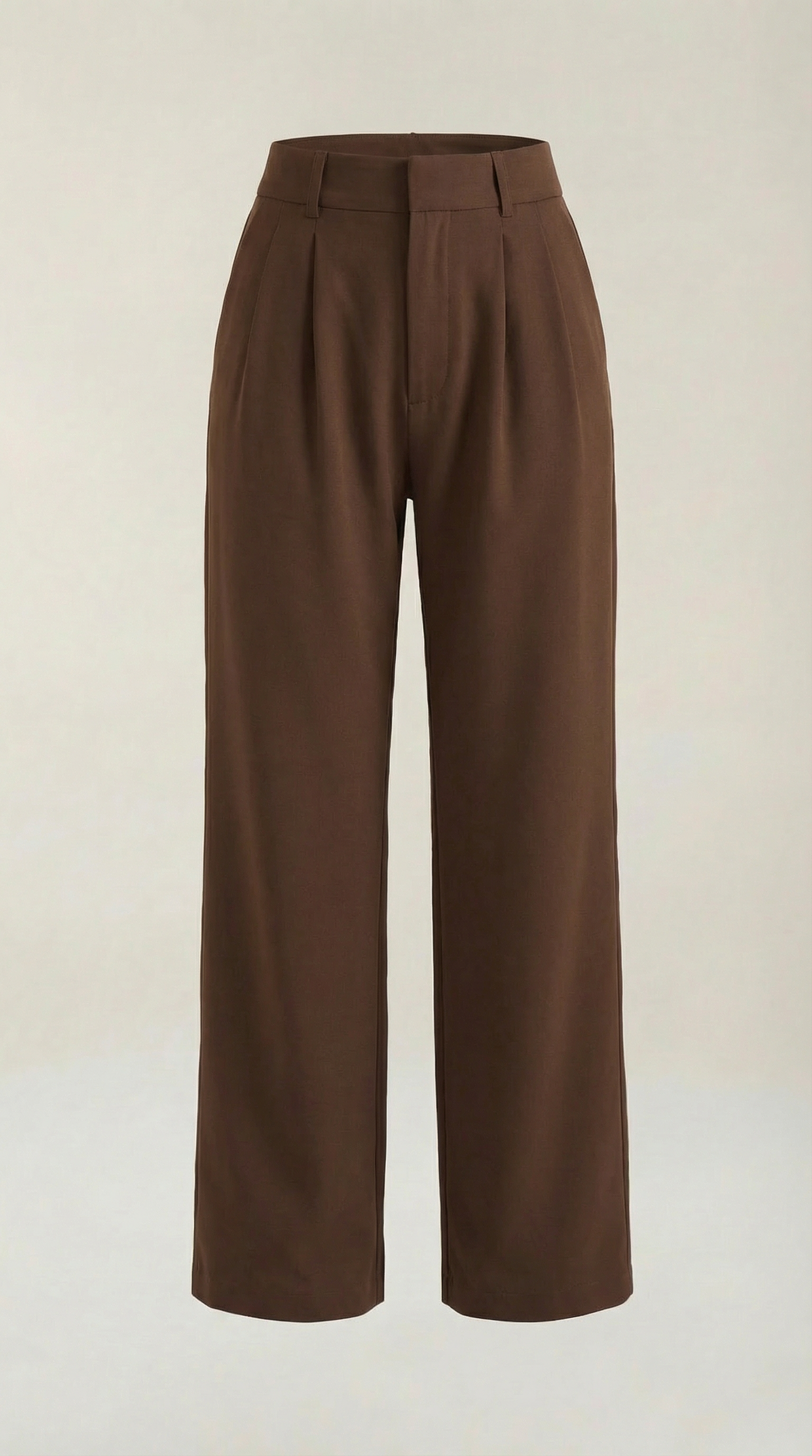 Pantaloni Chino Donna a Gamba Larga Vita Alta