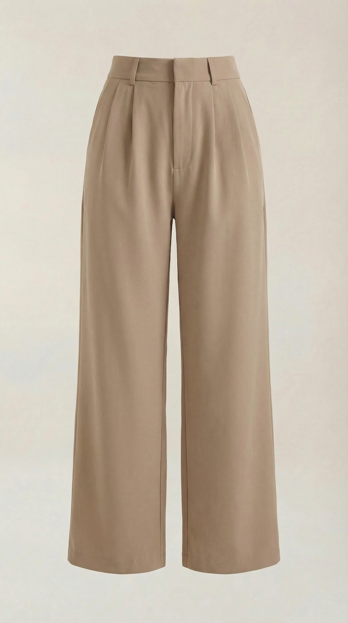 Pantaloni Chino Donna a Gamba Larga Vita Alta