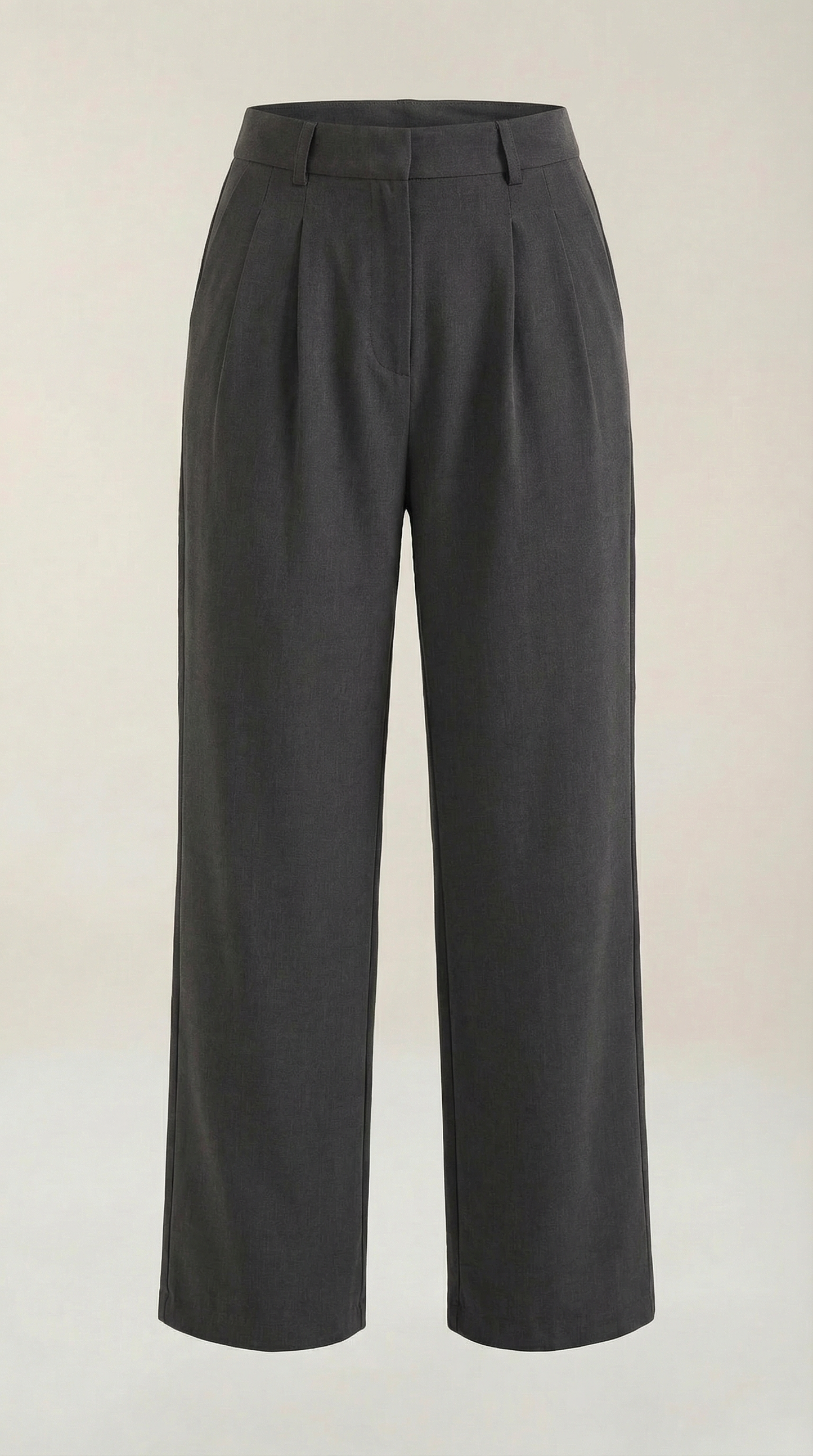 Pantaloni Chino Donna a Gamba Larga Vita Alta