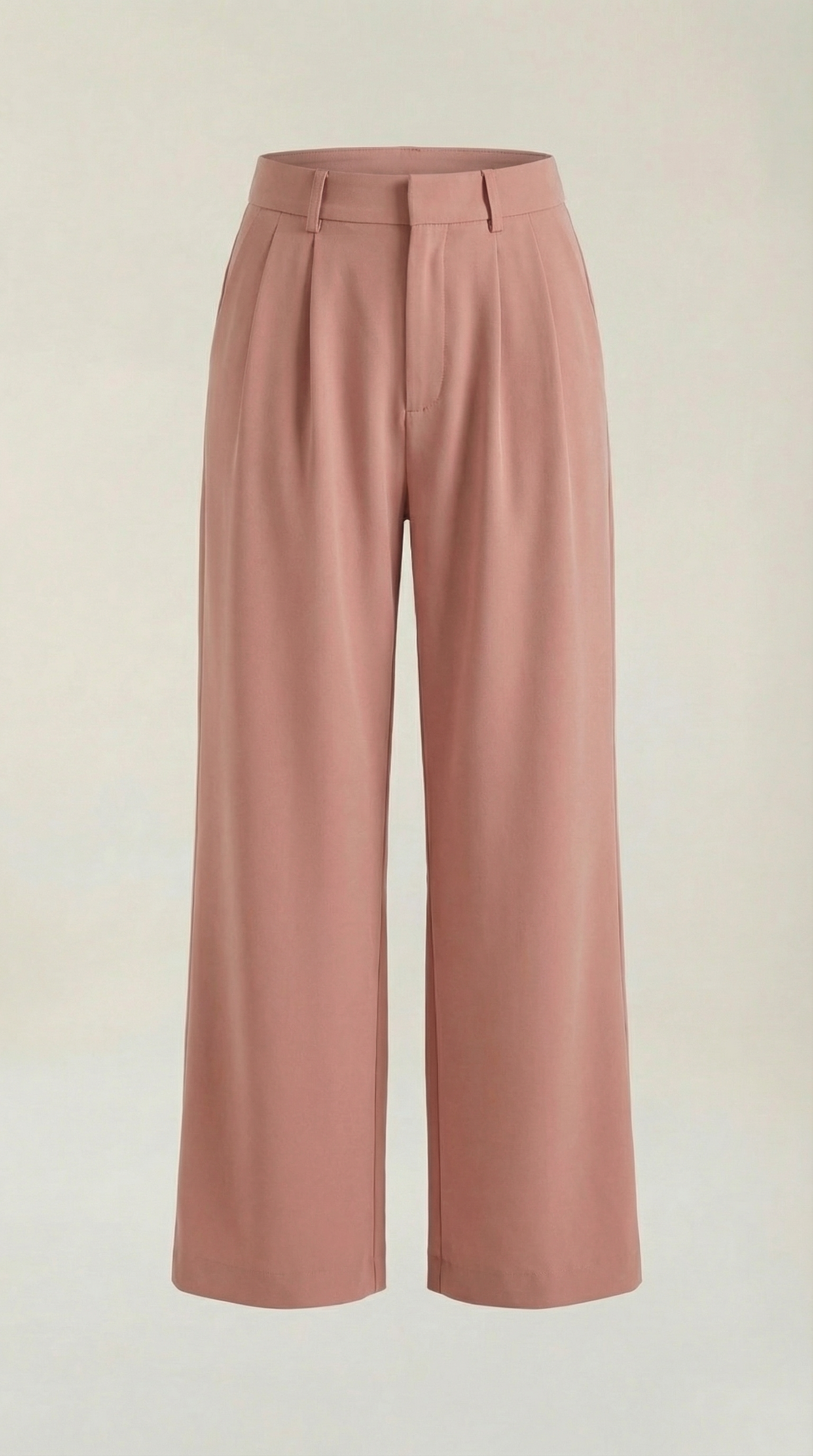 Pantaloni Chino Donna a Gamba Larga Vita Alta