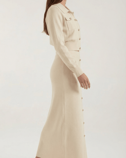 Set Donna in Maglia con Bottoni