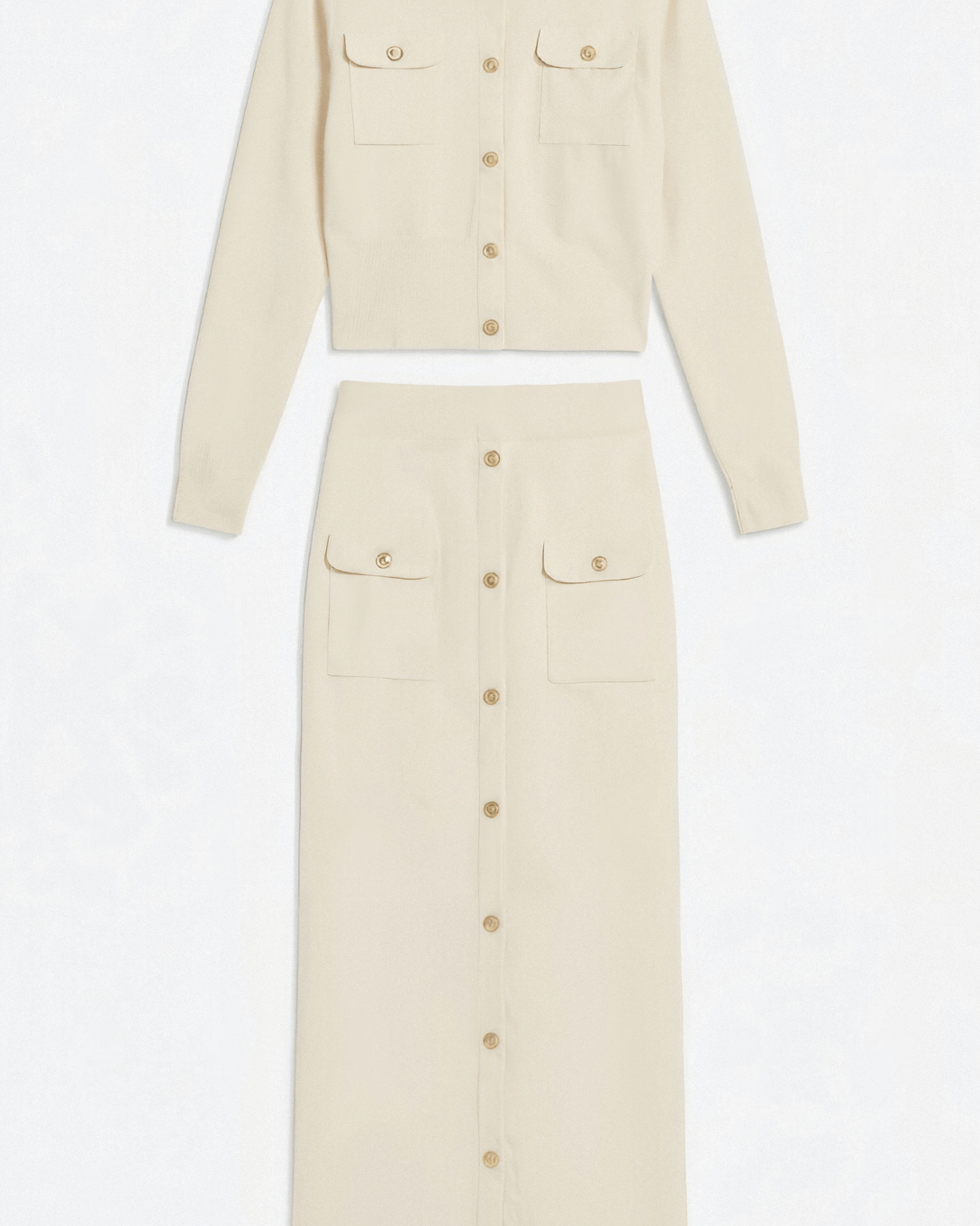 Set Donna in Maglia con Bottoni