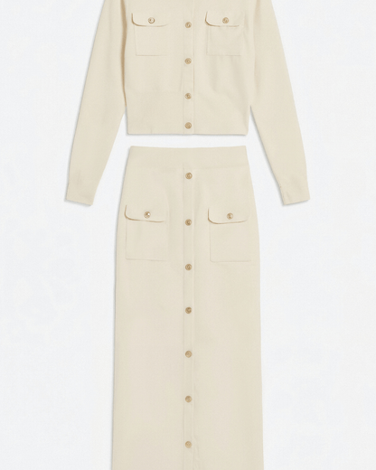 Set Donna in Maglia con Bottoni