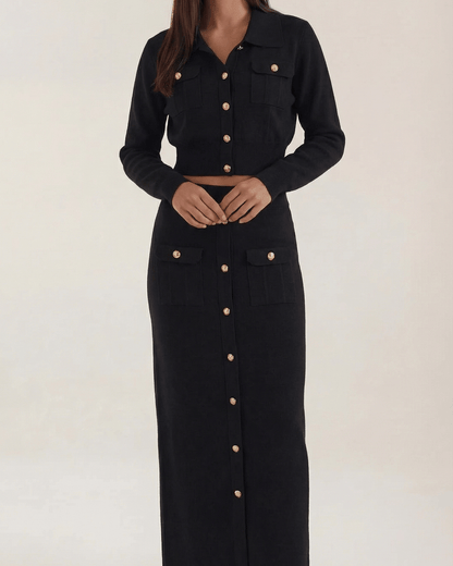 Set Donna in Maglia con Bottoni