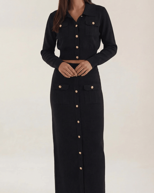 Set Donna in Maglia con Bottoni