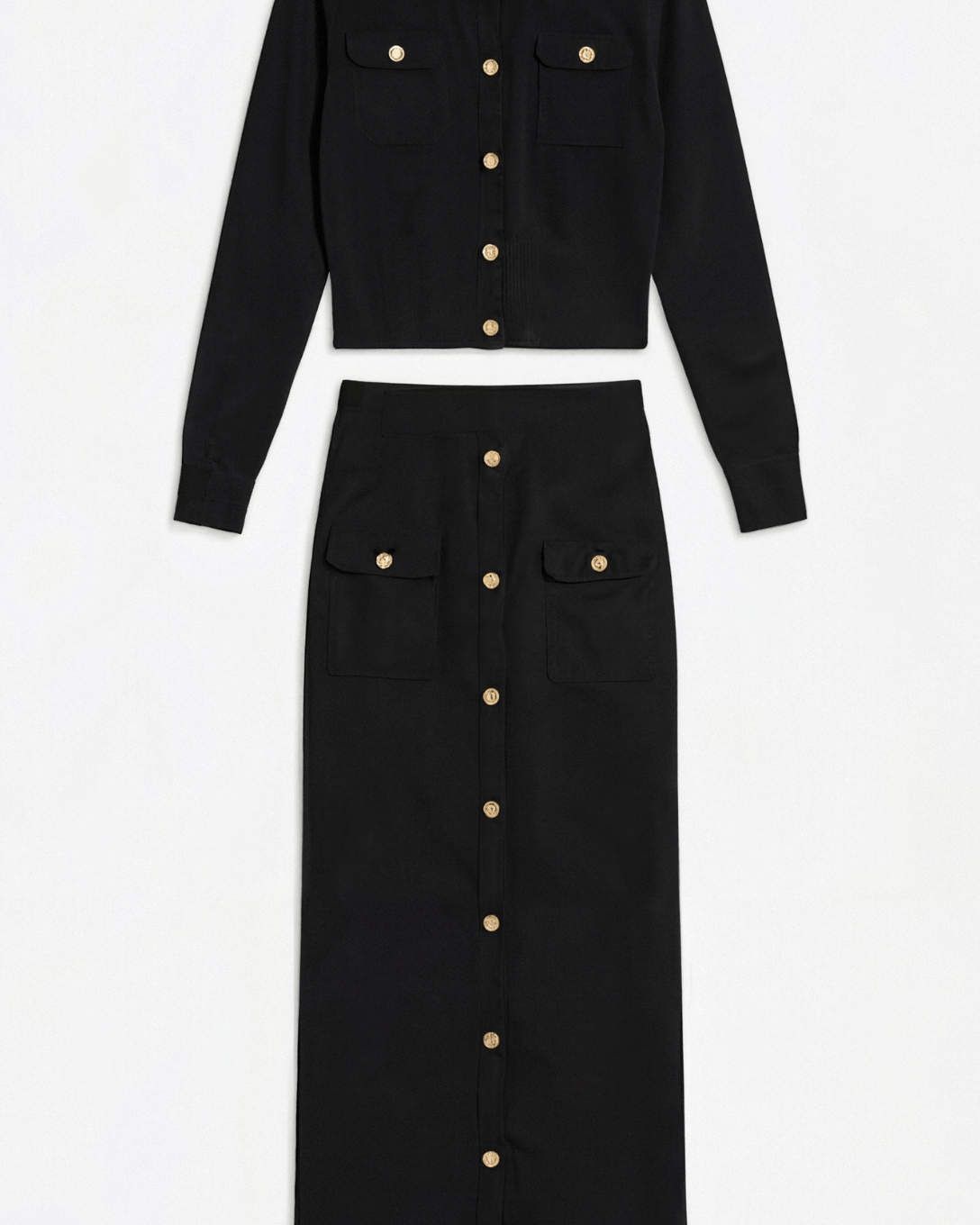 Set Donna in Maglia con Bottoni