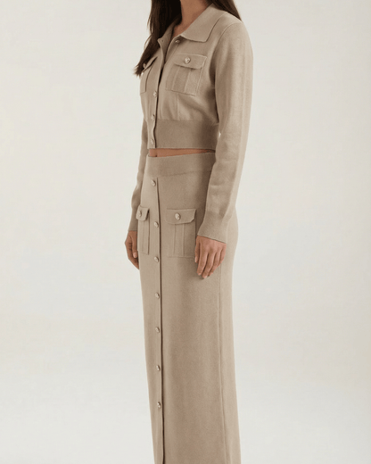 Set Donna in Maglia con Bottoni