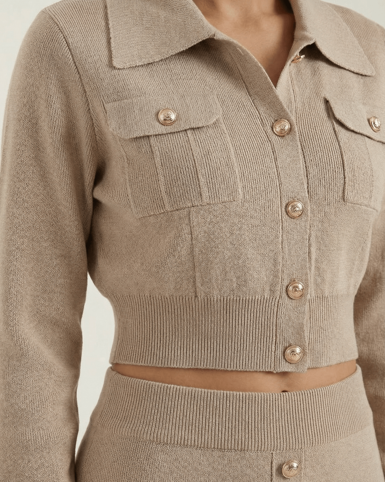 Set Donna in Maglia con Bottoni