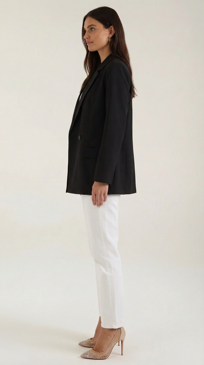 Blazer Longline Donna con Spalle Strutturate