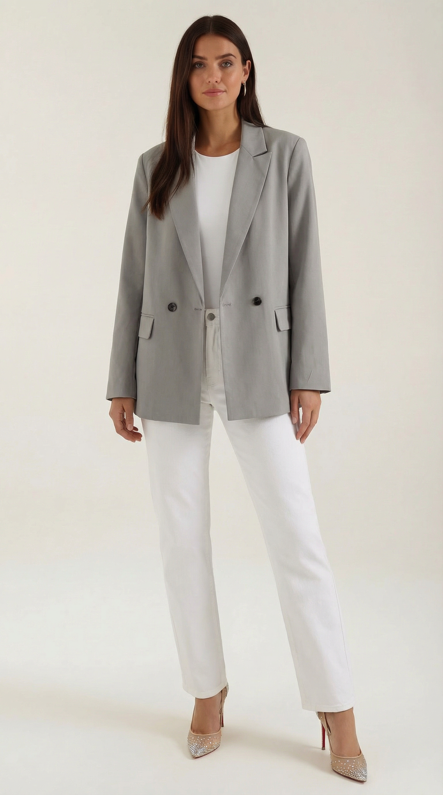 Blazer Longline Donna con Spalle Strutturate