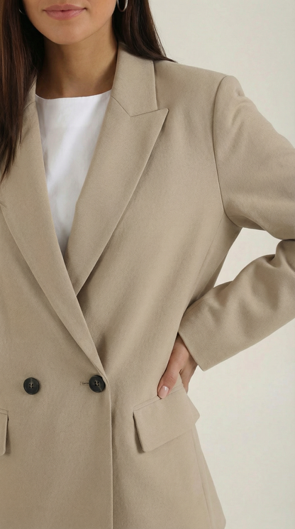 Blazer Longline Donna con Spalle Strutturate