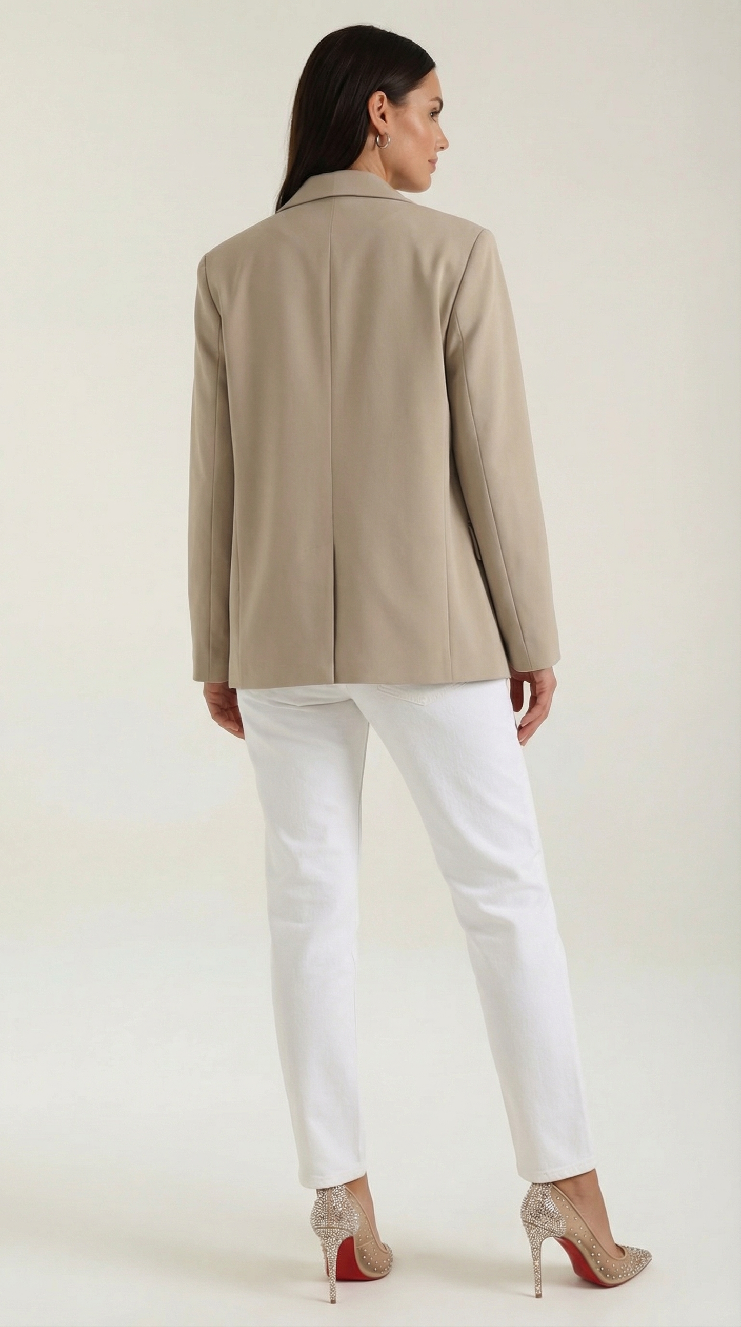 Blazer Longline Donna con Spalle Strutturate