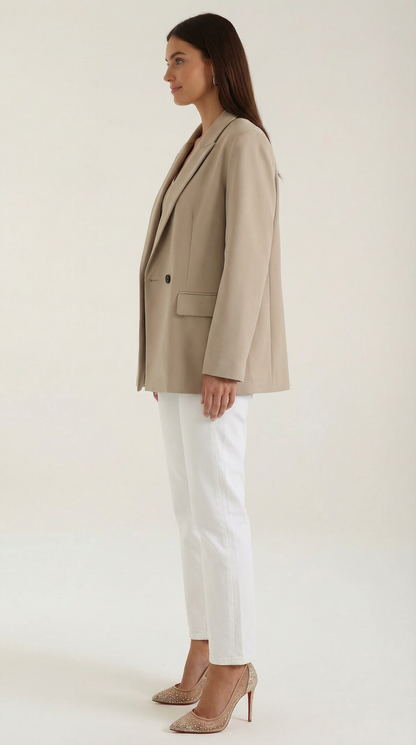 Blazer Longline Donna con Spalle Strutturate