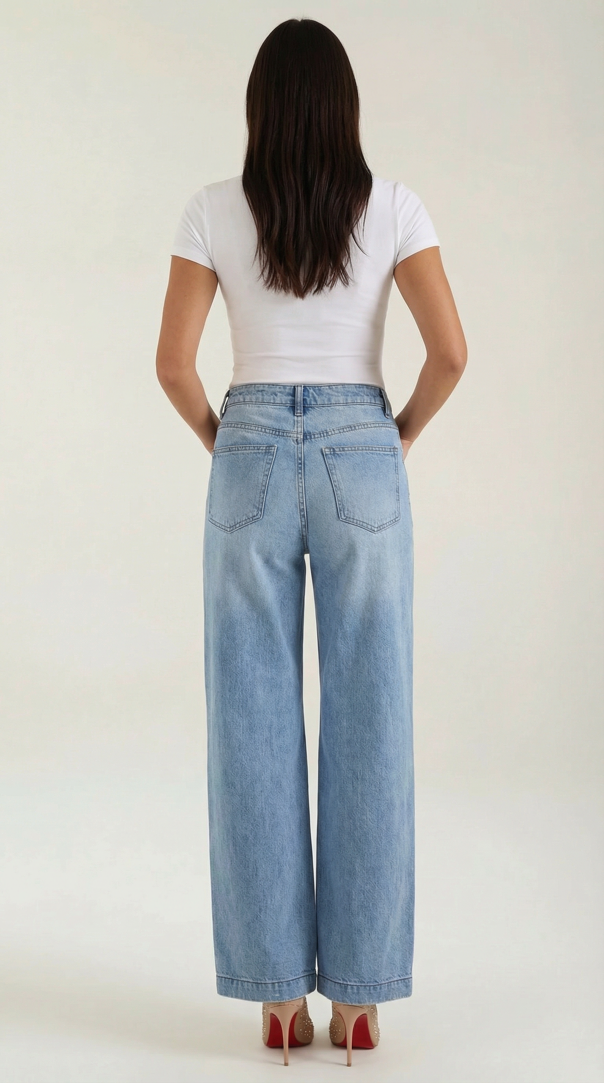 Jeans Donna a Gamba Ampia Rétro