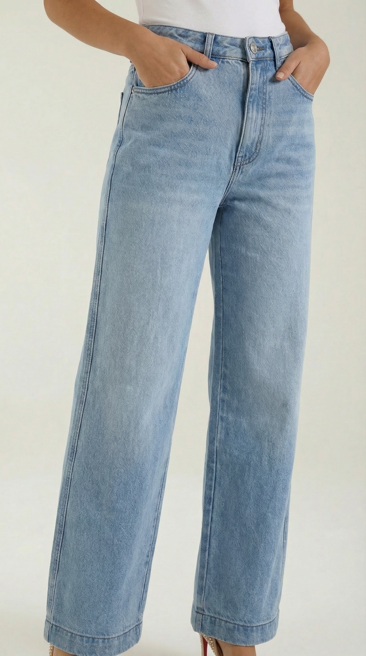 Jeans Donna a Gamba Ampia Rétro