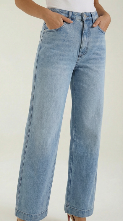 Jeans Donna a Gamba Ampia Rétro