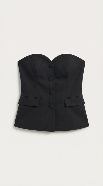 Top Blazer Donna Senza Spalline