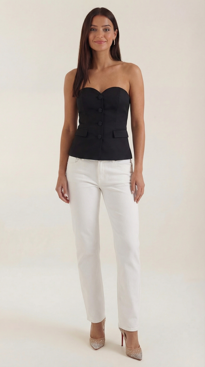 Top Blazer Donna Senza Spalline