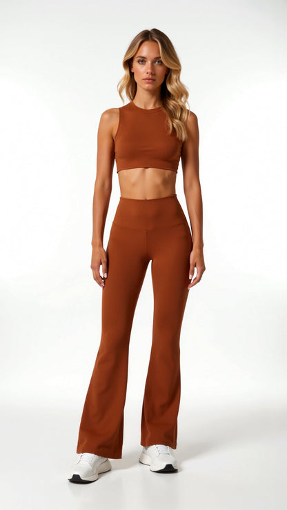 Leggings Donna a Zampa Vita Alta