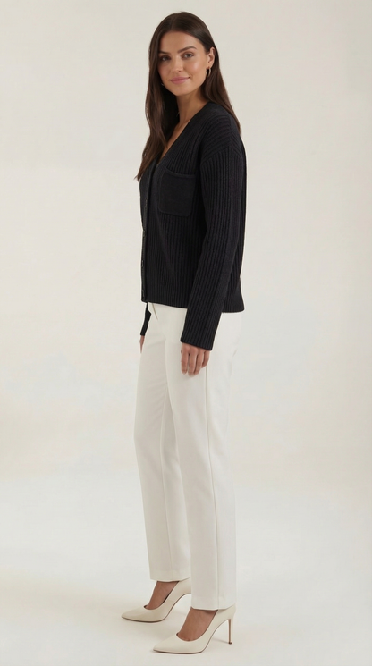 Cardigan Oversize Donna in Maglia a Coste