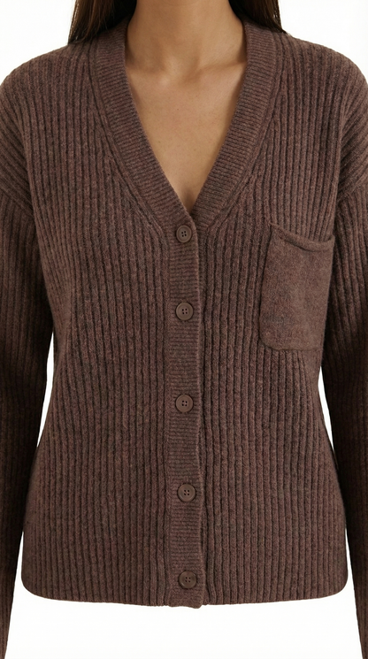 Cardigan Oversize Donna in Maglia a Coste