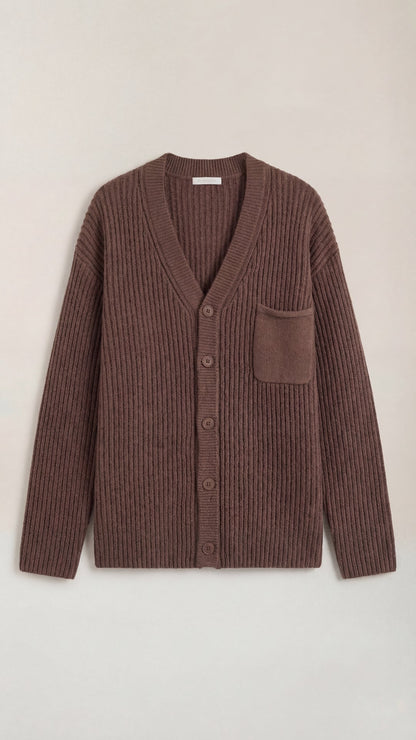 Cardigan Oversize Donna in Maglia a Coste
