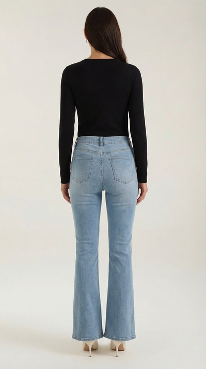 Maglia Donna a Coste con Scollo Rotondo