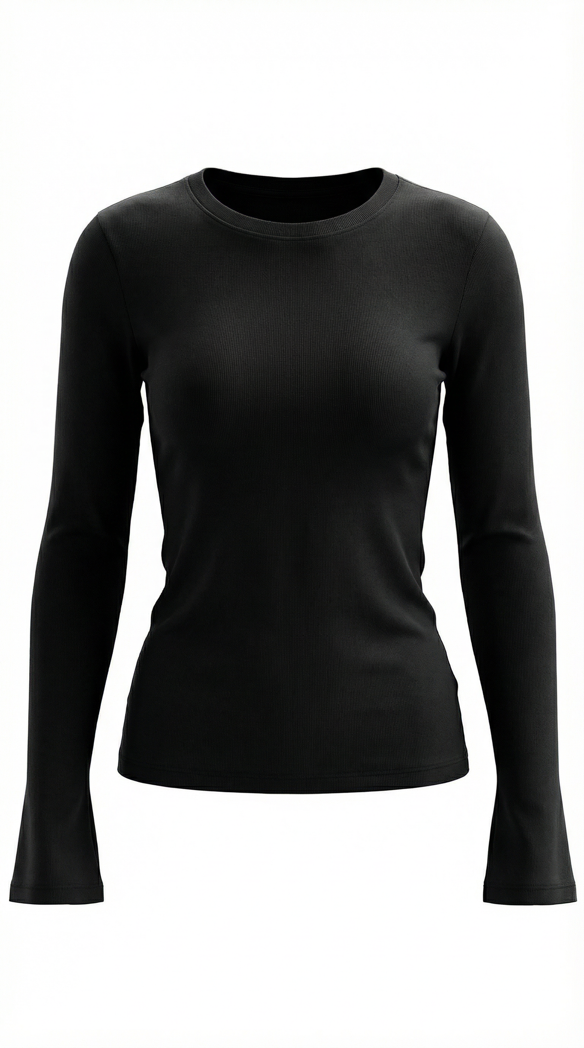 Maglia Donna a Coste con Scollo Rotondo