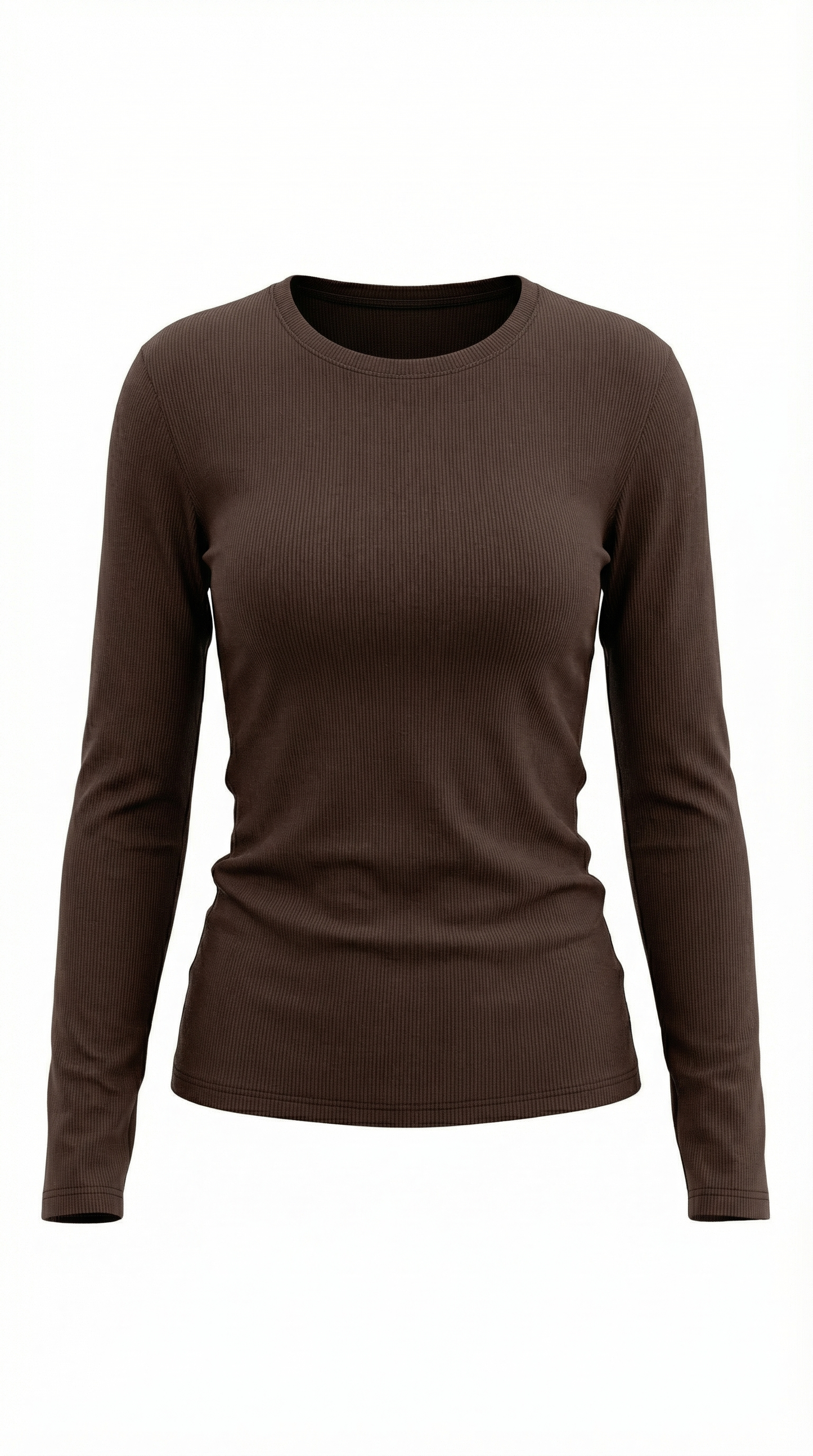 Maglia Donna a Coste con Scollo Rotondo