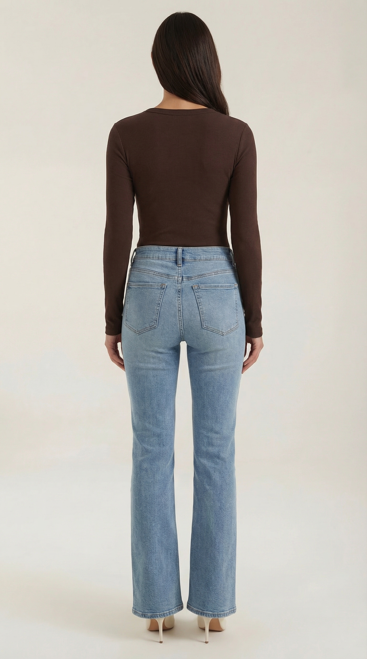 Maglia Donna a Coste con Scollo Rotondo
