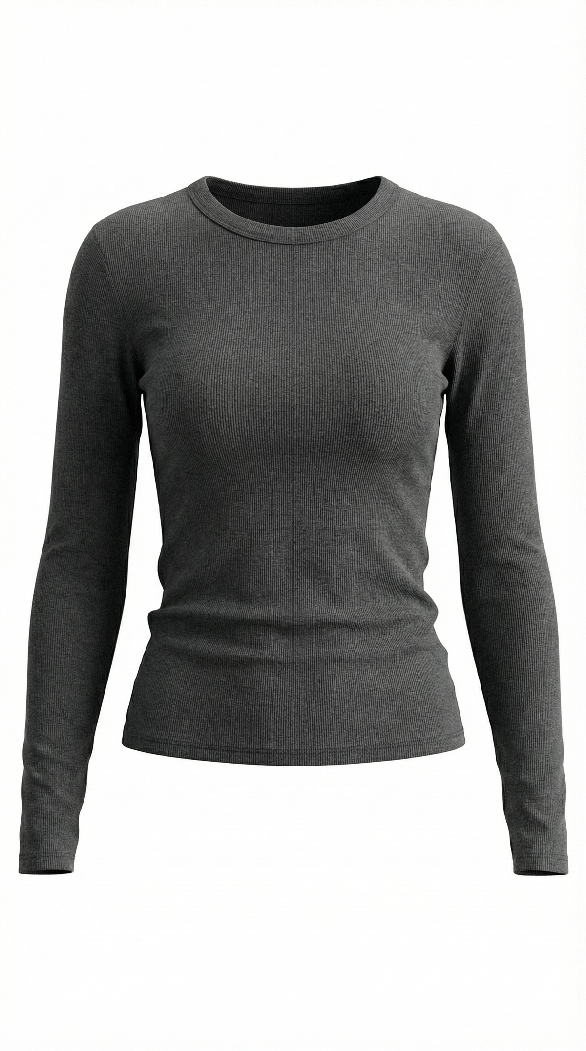 Maglia Donna a Coste con Scollo Rotondo