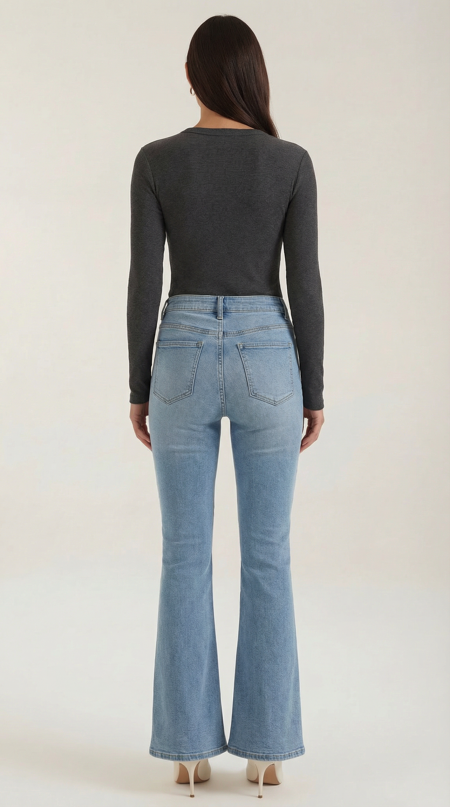 Maglia Donna a Coste con Scollo Rotondo