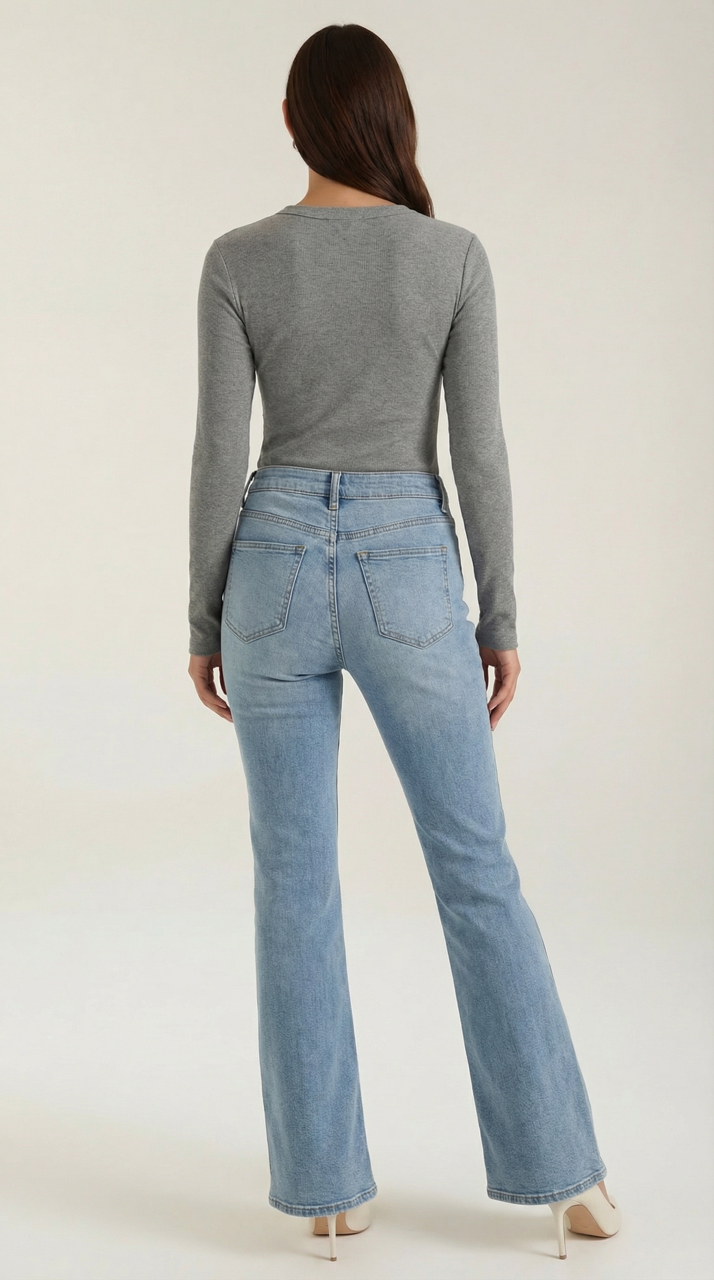 Maglia Donna a Coste con Scollo Rotondo