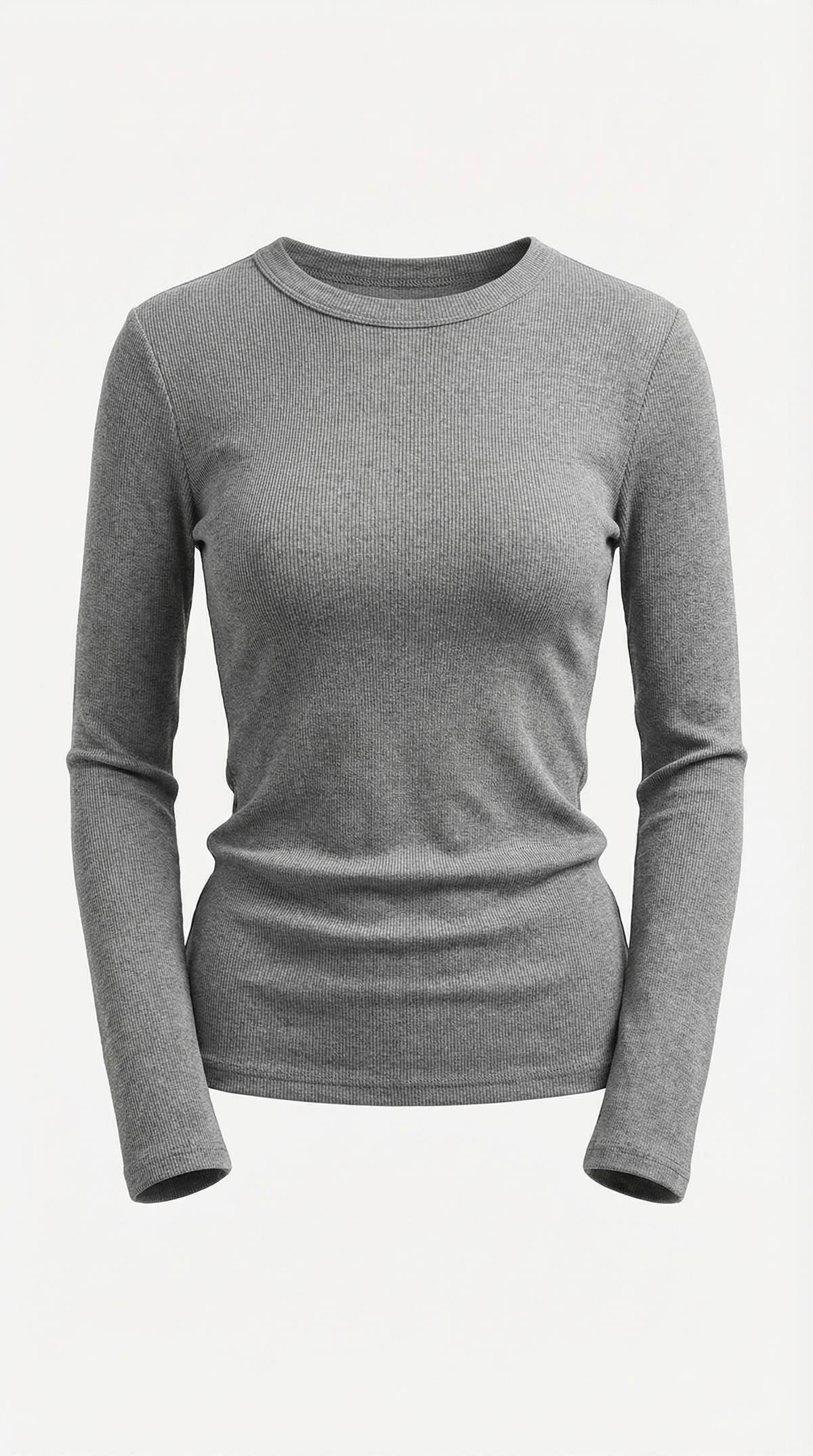 Maglia Donna a Coste con Scollo Rotondo