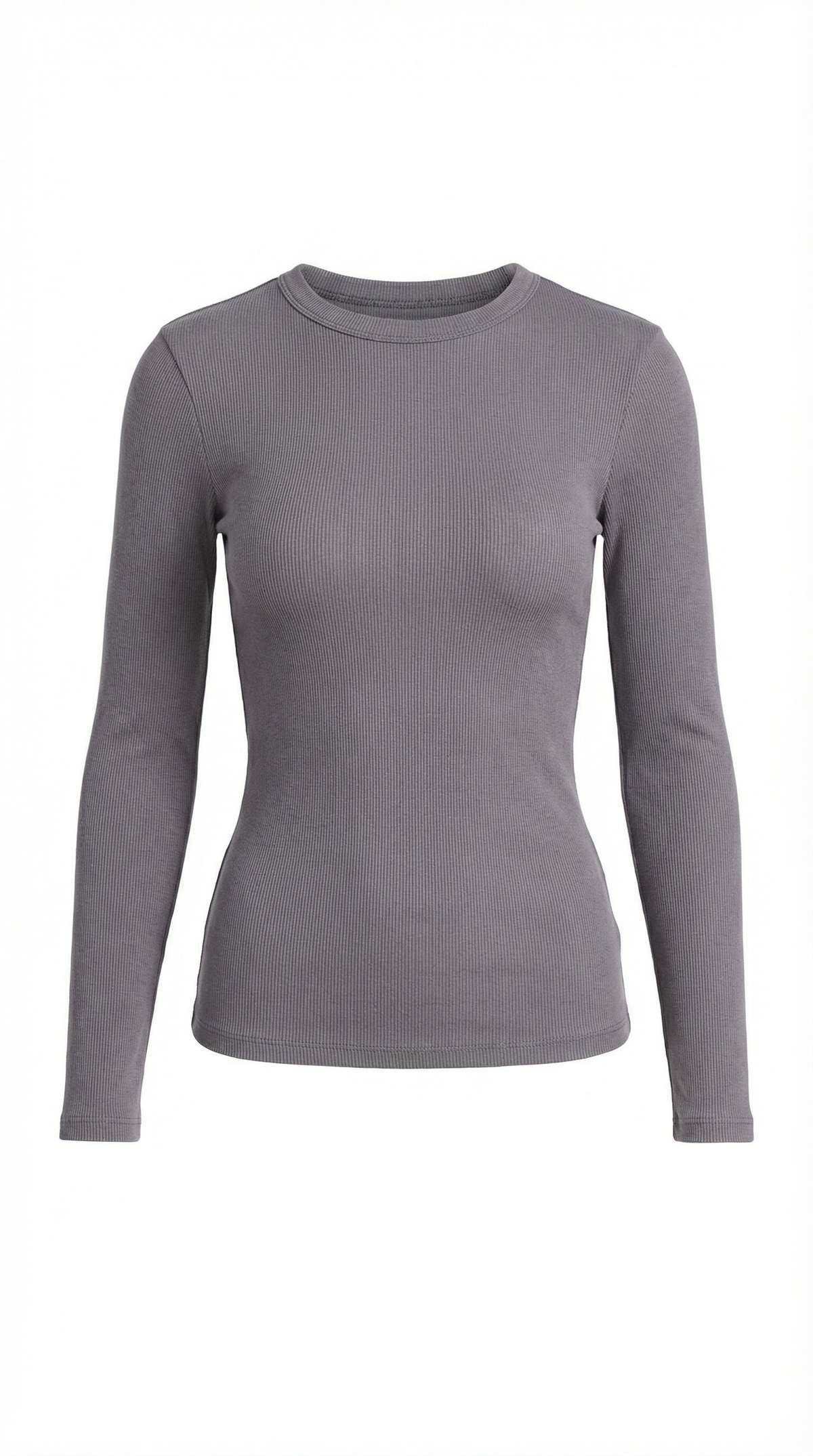 Maglia Donna a Coste con Scollo Rotondo