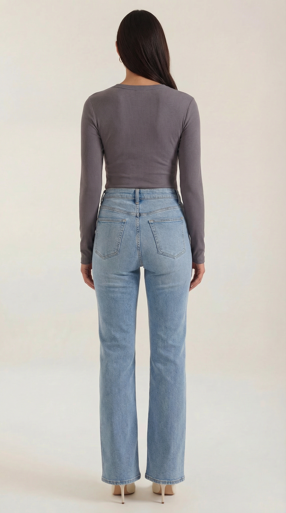 Maglia Donna a Coste con Scollo Rotondo