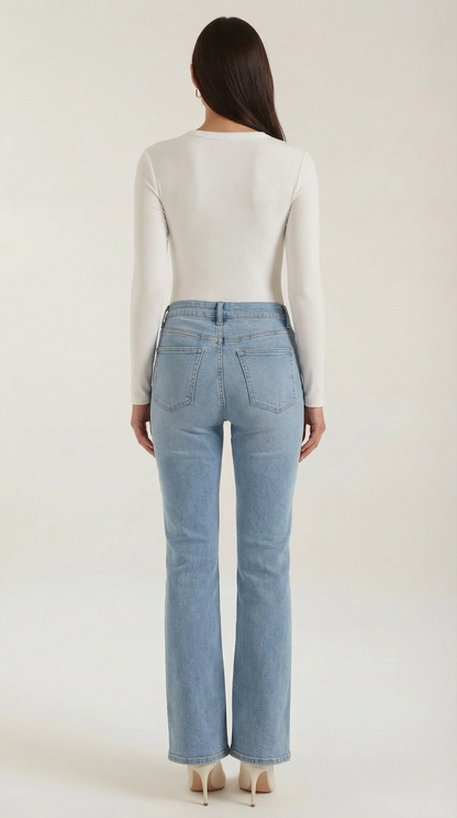 Maglia Donna a Coste con Scollo Rotondo