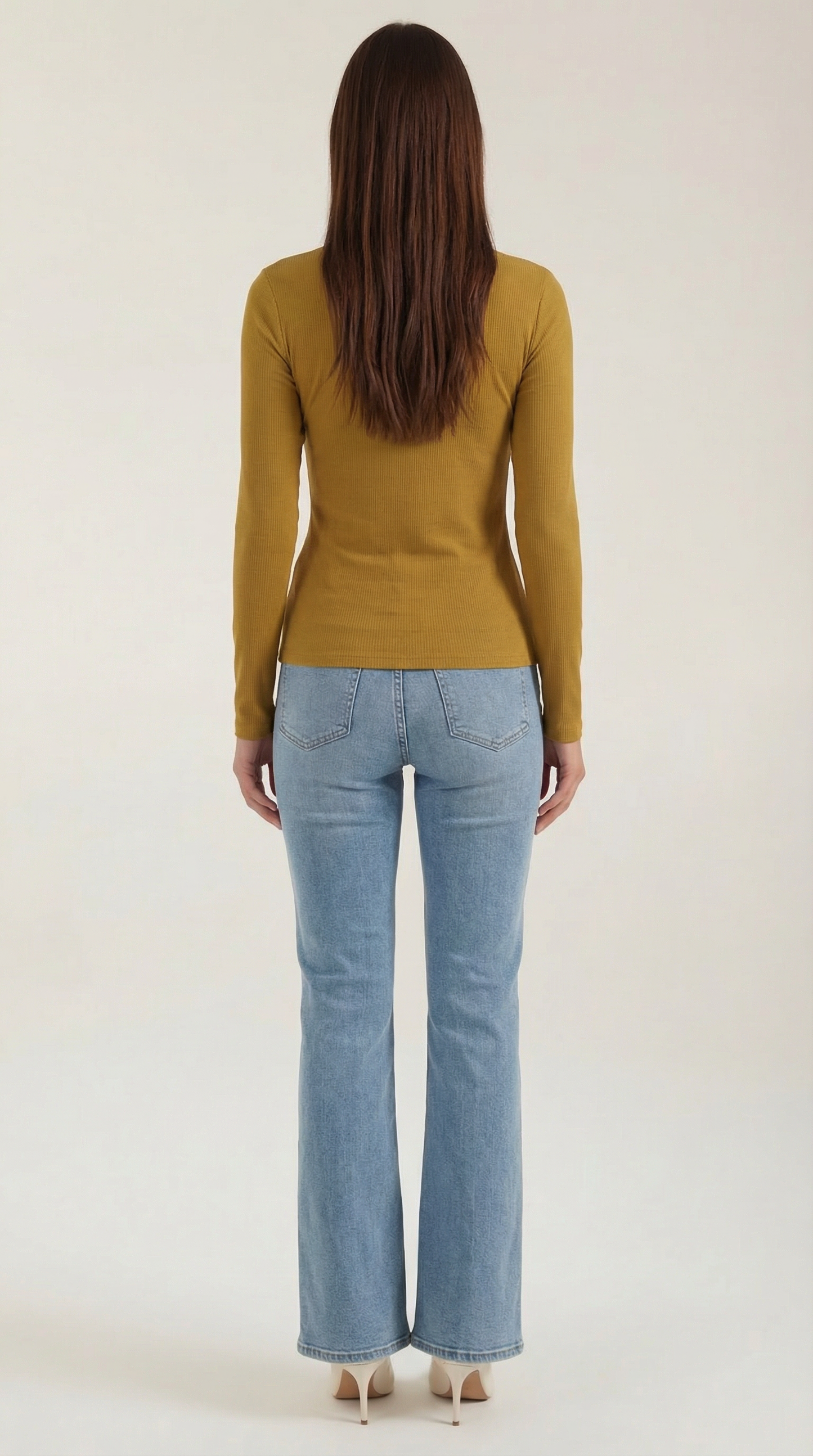 Maglia Donna a Coste con Scollo Rotondo
