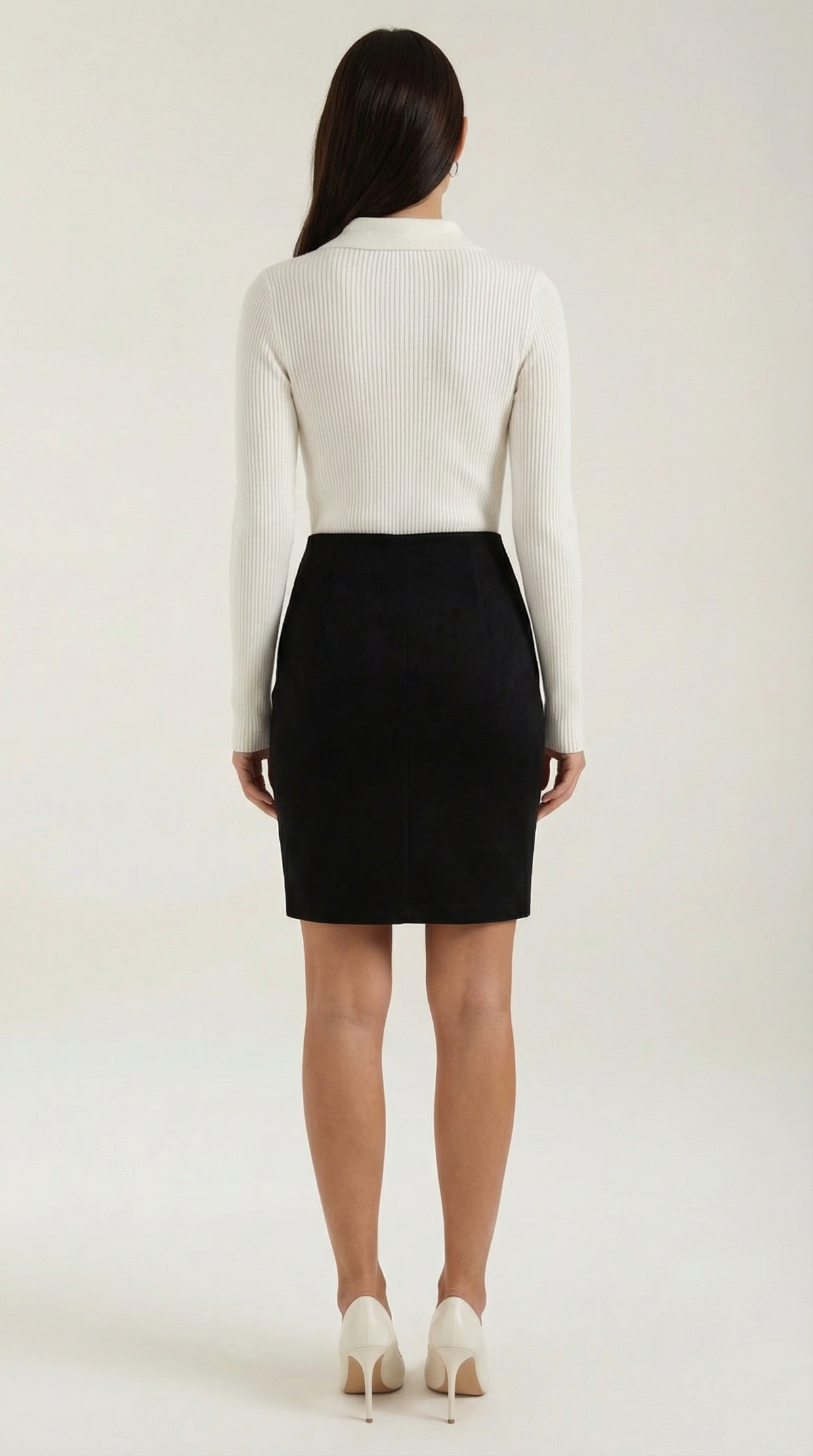 Maglia Donna con Colletto in Lana a Coste
