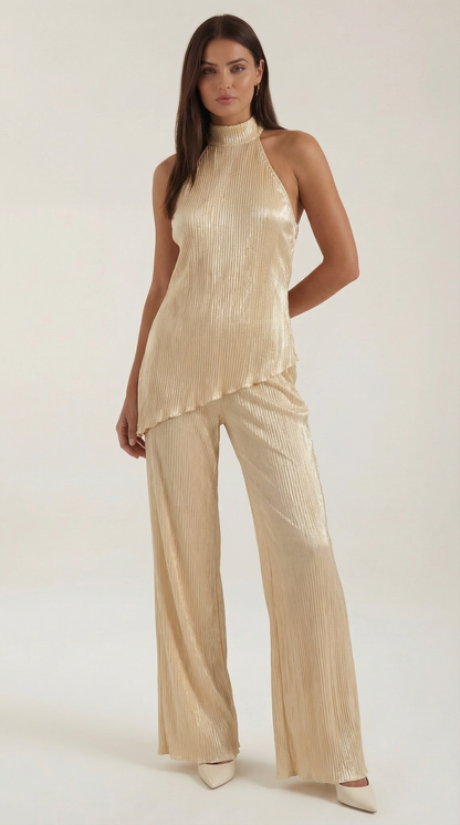 Completo Donna Top Halter e Palazzo
