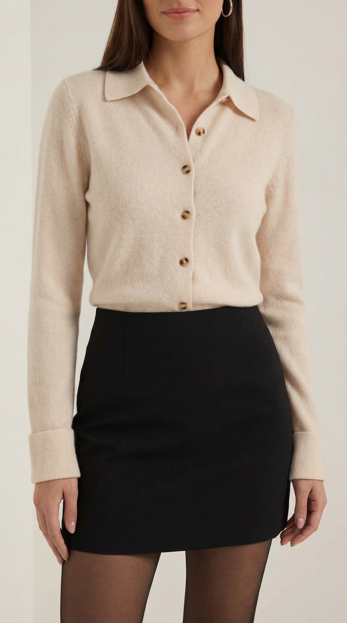 Cardigan Donna con Colletto Bottonato