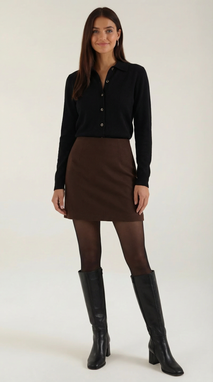 Cardigan Donna con Colletto Bottonato