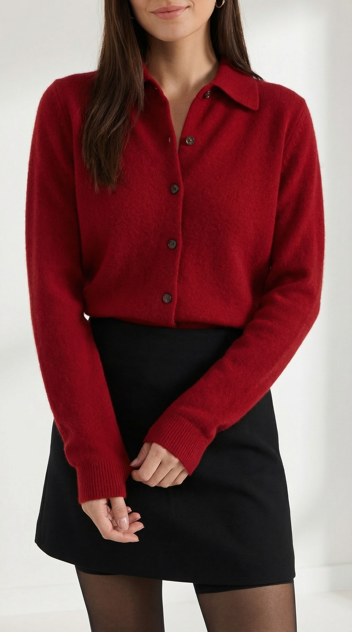 Cardigan Donna con Colletto Bottonato