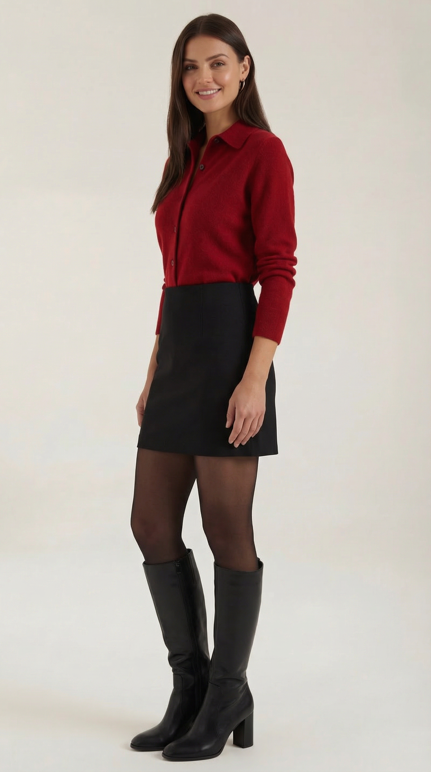 Cardigan Donna con Colletto Bottonato