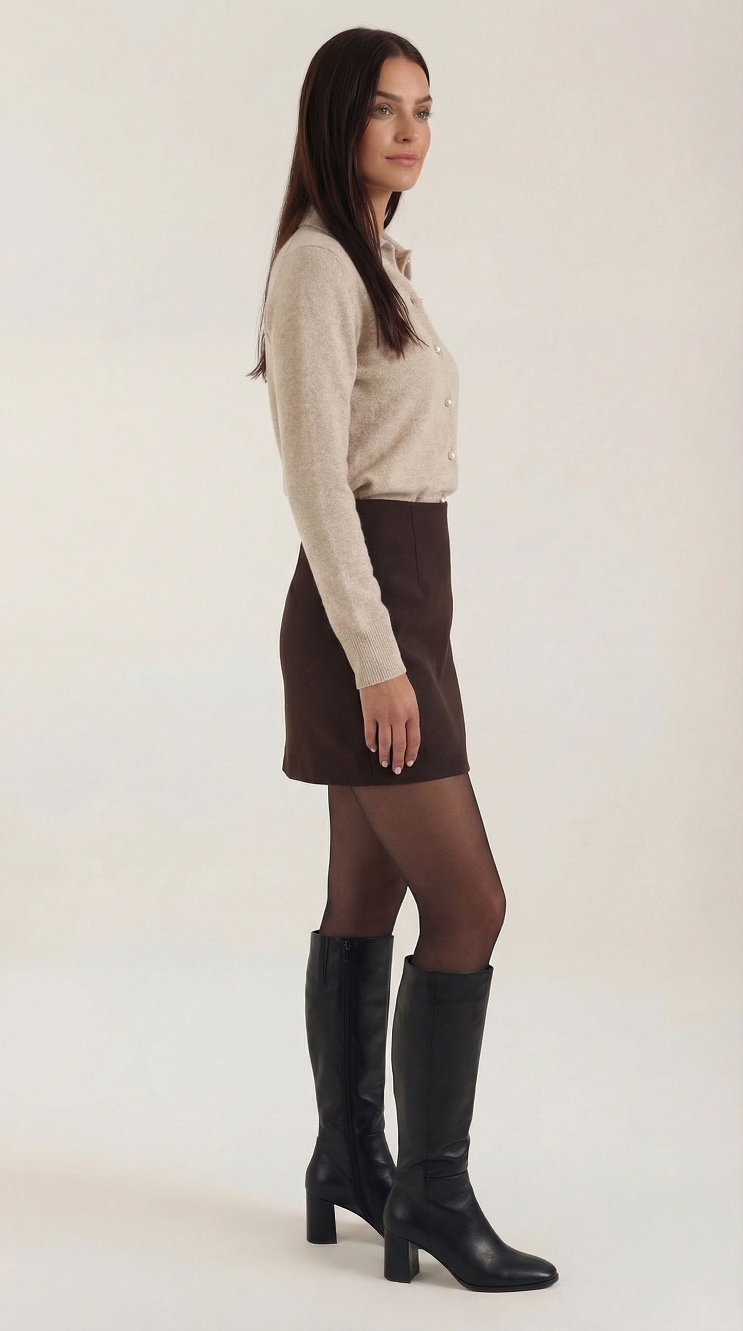 Cardigan Donna con Colletto Bottonato